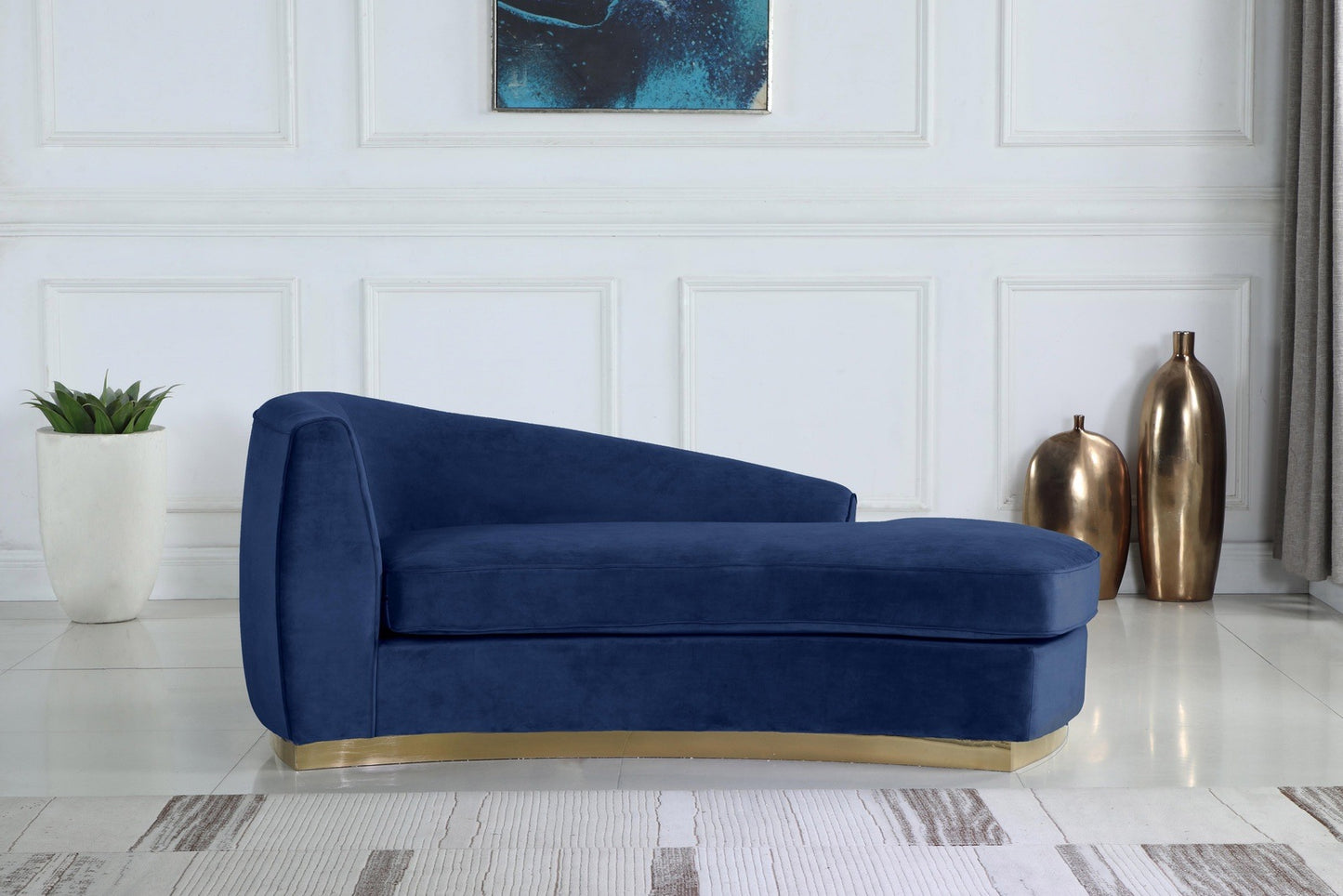 JULIAN VELVET CHAISE LOUNGE - GREY