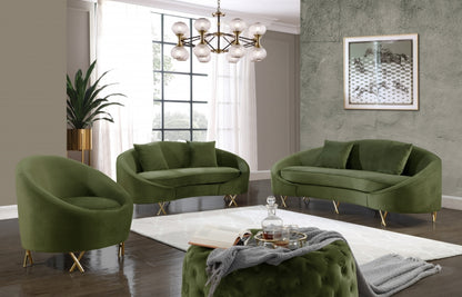 SERPENTINE COLLECTION LIVING ROOM SET - BLACK VELVET