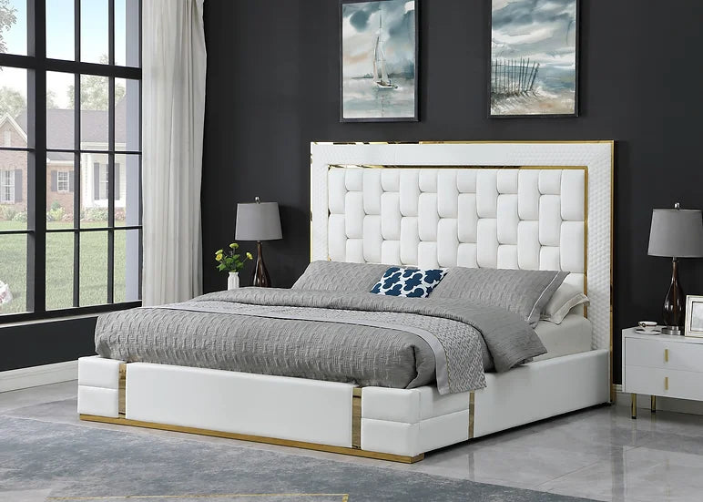 B700 MARBELLA KING / QUEEN STORAGE BED - WHITE