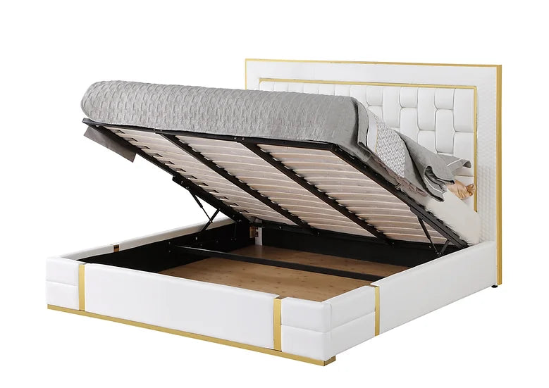 B700 MARBELLA KING / QUEEN STORAGE BED - WHITE