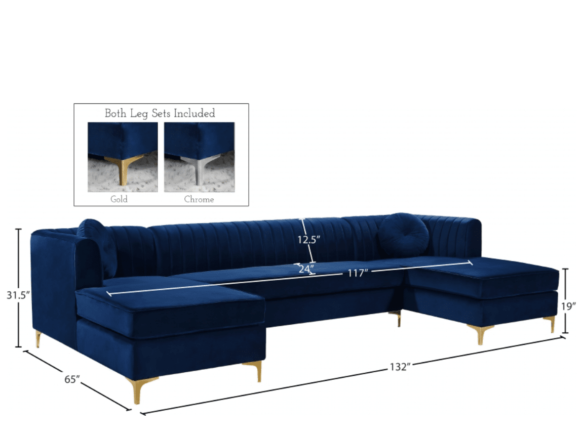 Graham Velvet 3pc. Sectional