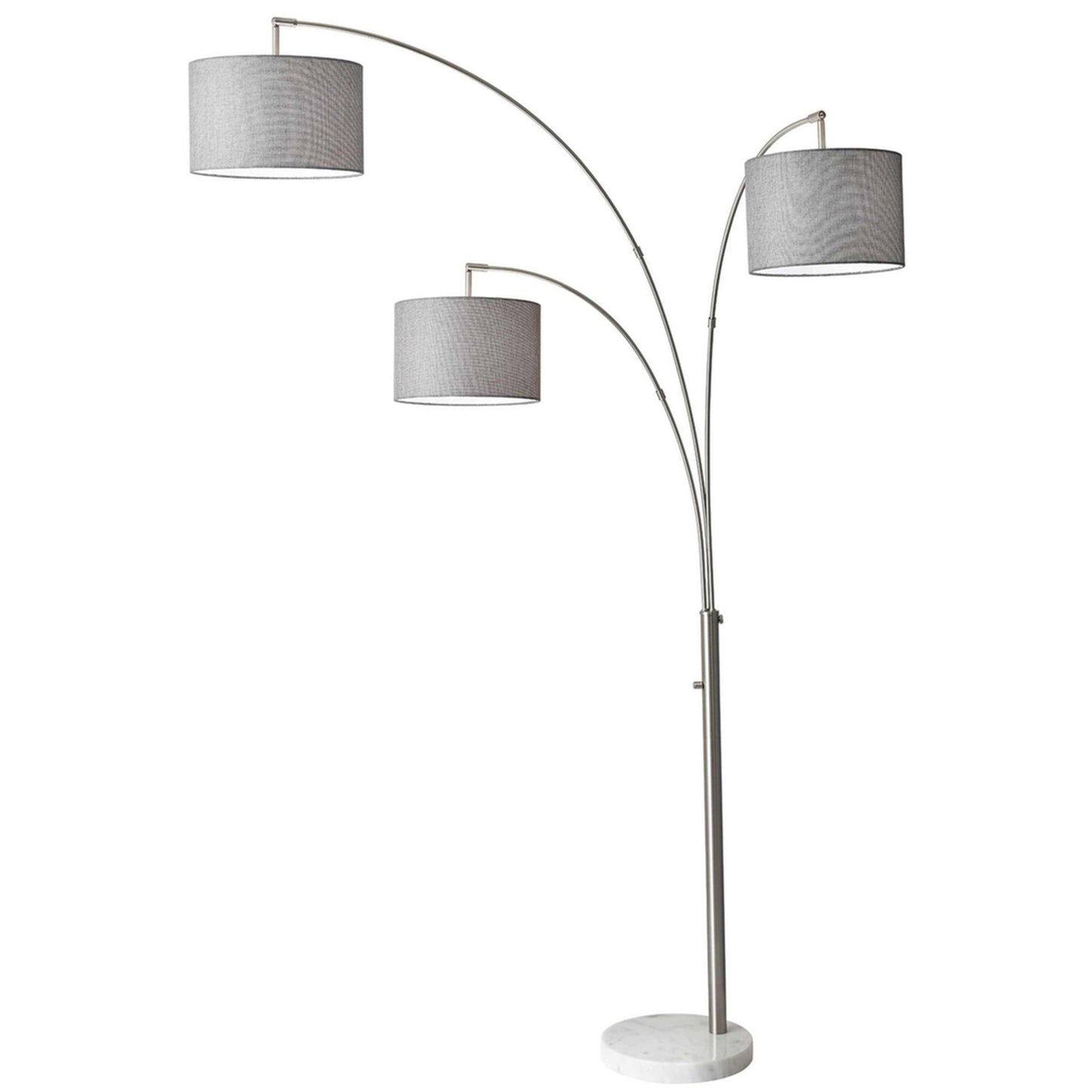 METAL 82" THREE ARM ARC FLOORLAMP W/ MARBLE BASE