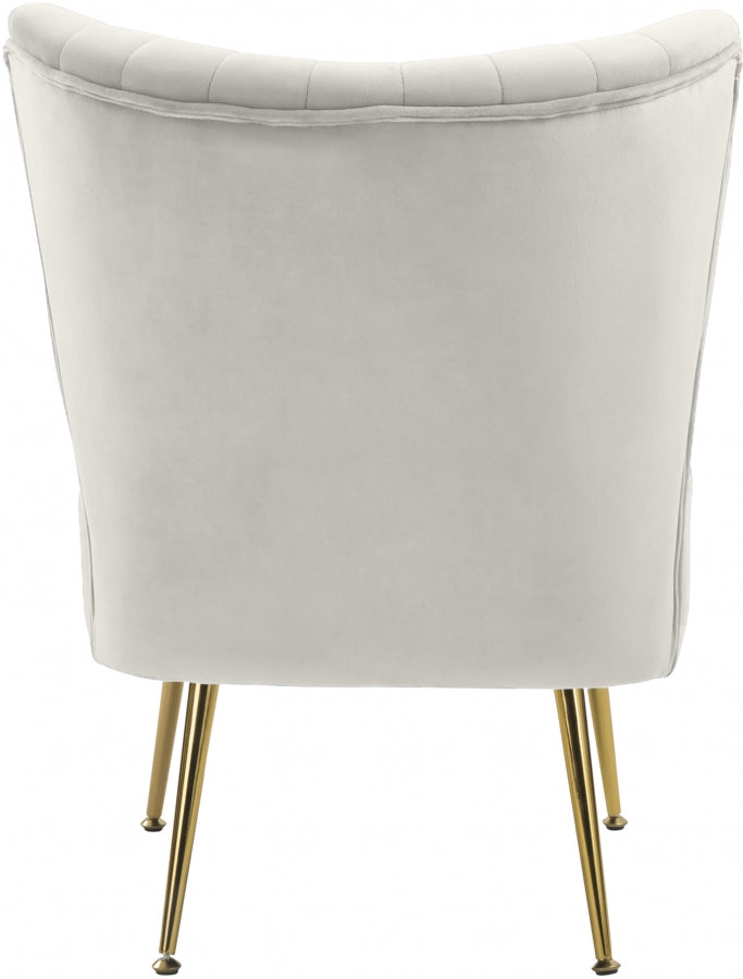 TESS VELVET ACCENT CHAIR - CREAM