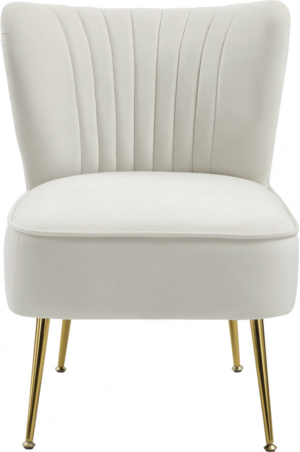 TESS VELVET ACCENT CHAIR - CREAM