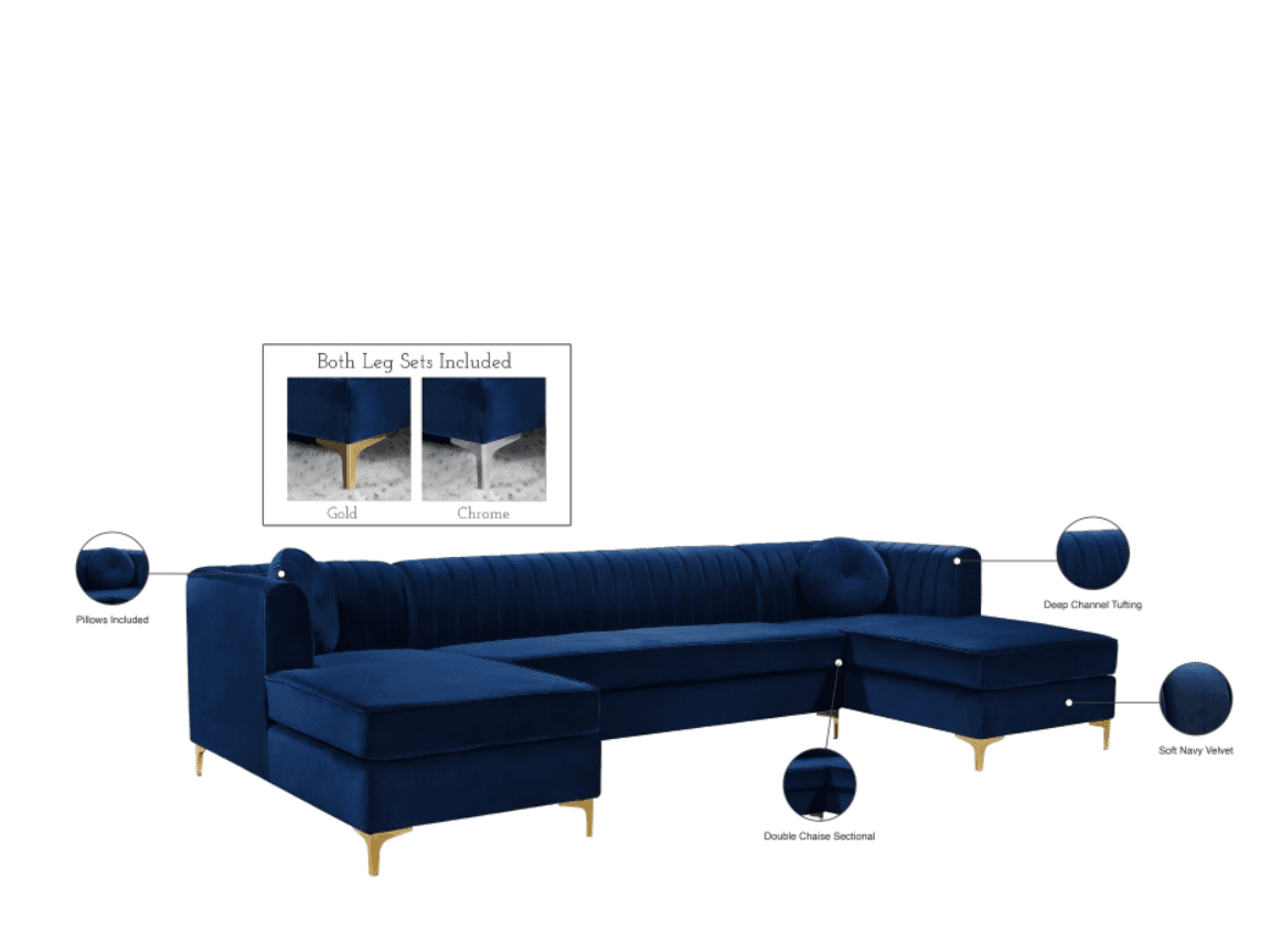 Graham Velvet 3pc. Sectional