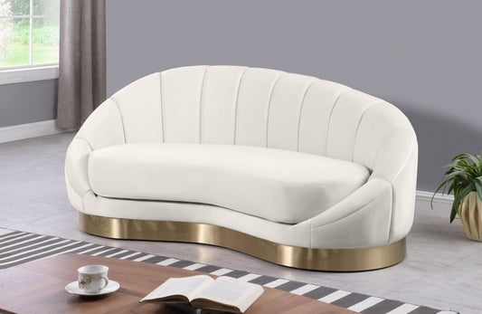 JULIAN VELVET CHAISE LOUNGE - CREAM