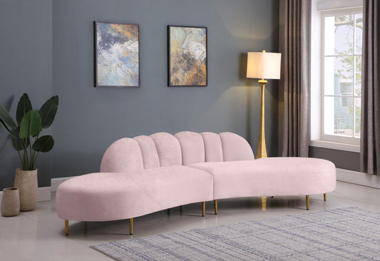 DIVINE VELVET 2PC. SECTIONAL SET - PINK