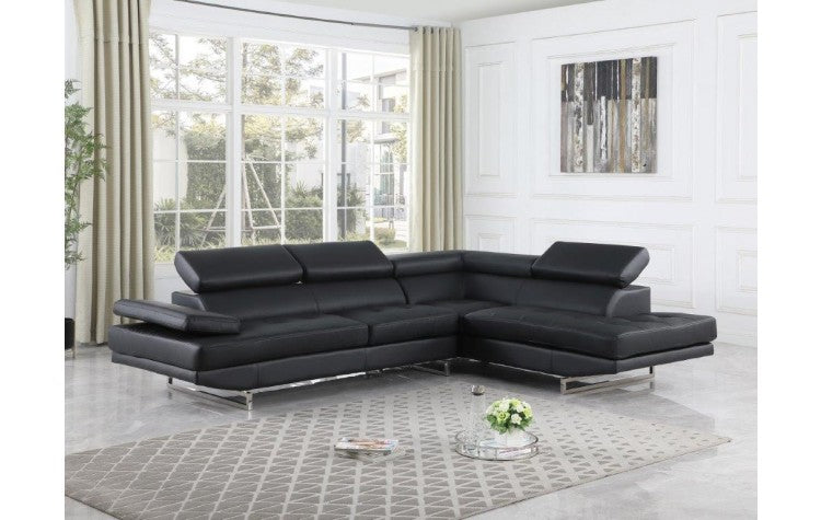 8136 - RAF SECTIONAL LIVING ROOM SET - BLACK