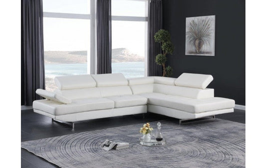 8136 - RAF SECTIONAL LIVING ROOM SET - WHITE