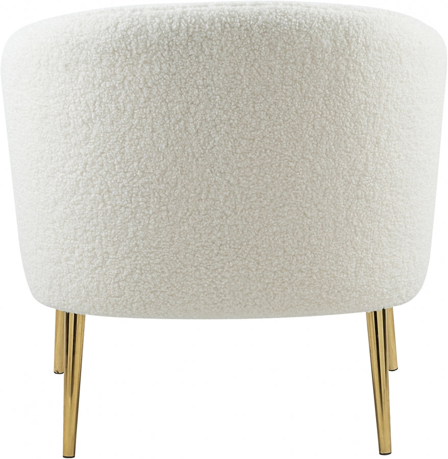 BARLOW FAUX FUR CHAIR - WHITE