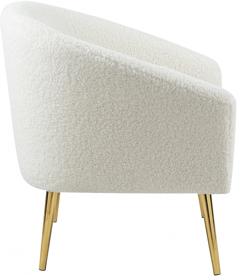 BARLOW FAUX FUR CHAIR - WHITE