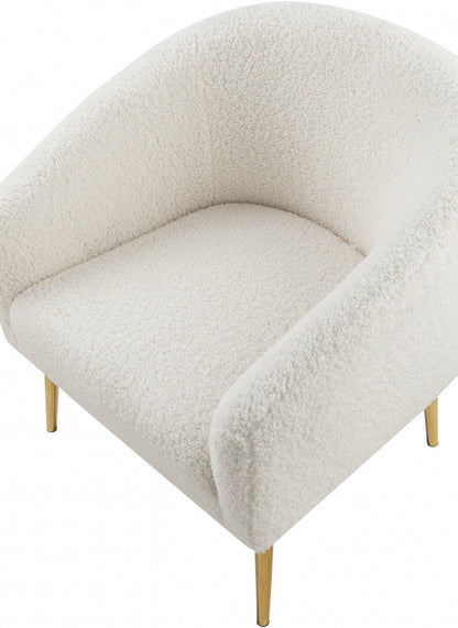 BARLOW FAUX FUR CHAIR - WHITE