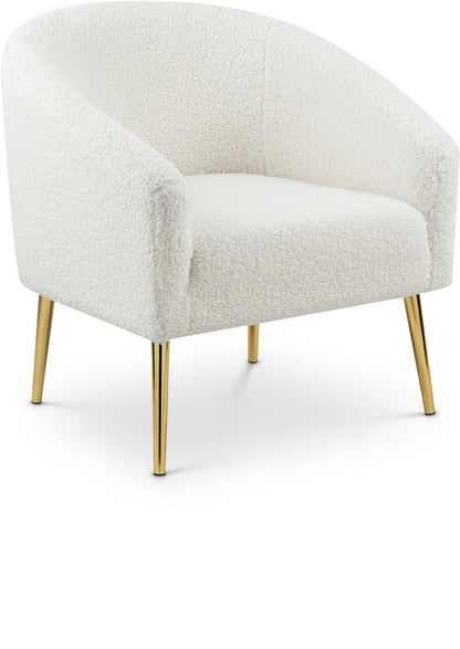 BARLOW FAUX FUR CHAIR - WHITE