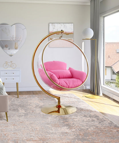 LUNA ACRYLIC SWING BUBBLE ACCENT CHAIR - PINK