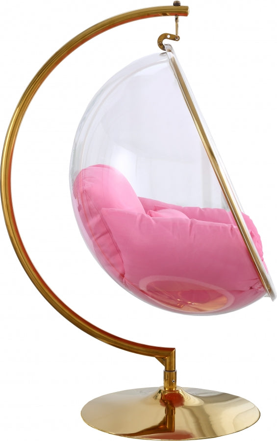 LUNA ACRYLIC SWING BUBBLE ACCENT CHAIR - PINK