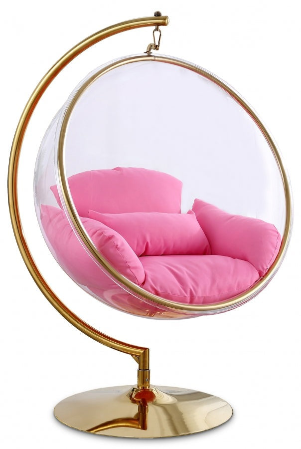 LUNA ACRYLIC SWING BUBBLE ACCENT CHAIR - PINK