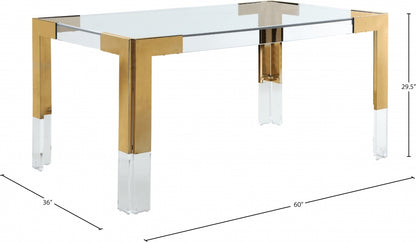 CASPER GOLD DINING TABLE + 4 CHAIRS DINING SET