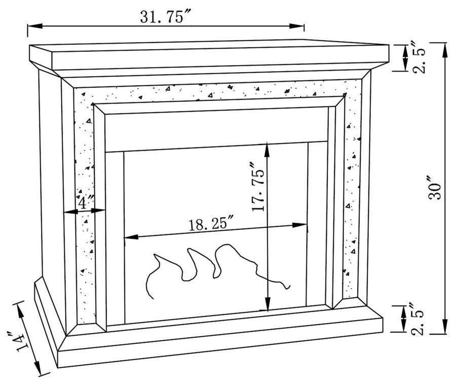 LORELAI RECTANGULAR FREE STANDING ELECTRIC FIREPLACE