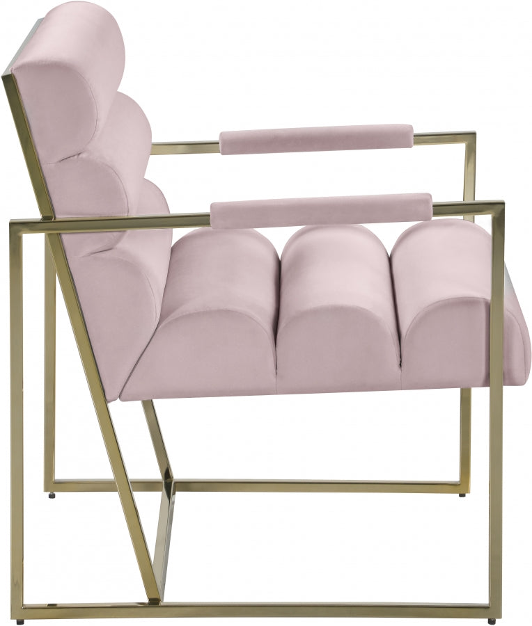 WAYNE VELVET ACCENT CHAIR - PINK