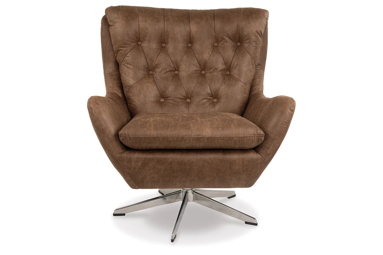 VELBURG ACCENT CHAIR - BROWN