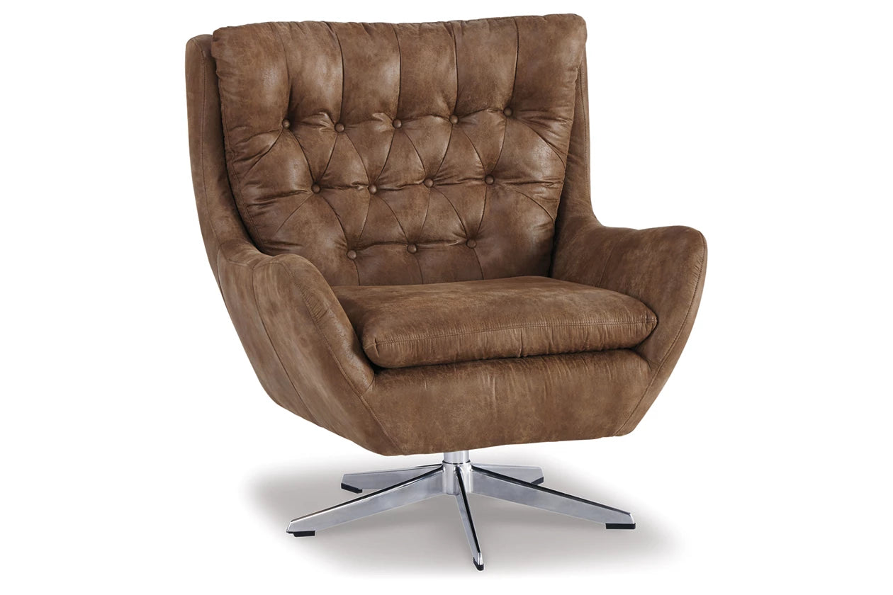 VELBURG ACCENT CHAIR - BROWN