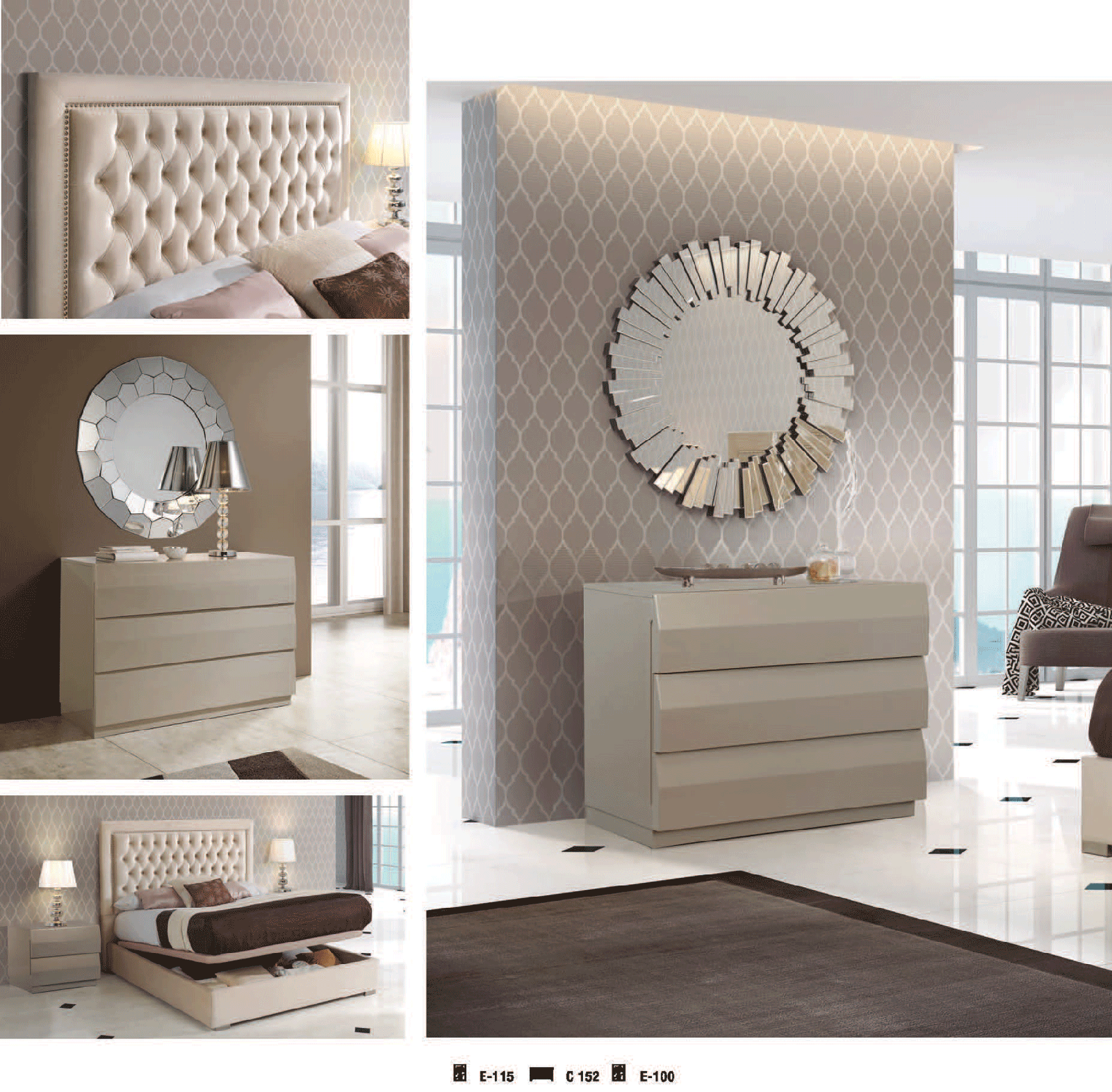 ADAGIO 4PCS KING/QUEEN MODERN STORAGE BEDROOM SET