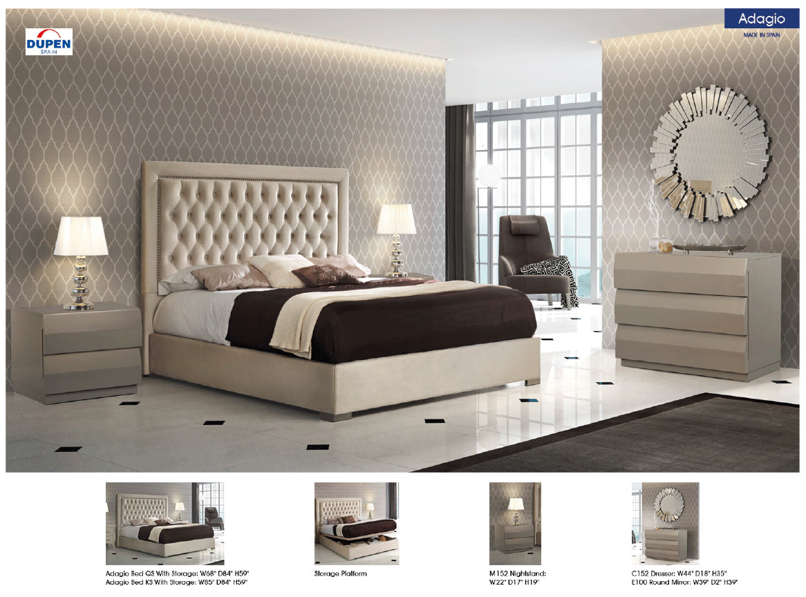 ADAGIO 4PCS KING/QUEEN MODERN STORAGE BEDROOM SET