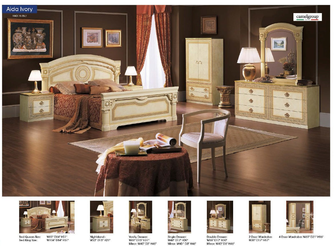 AIDA IVORY 4PCS KING/QUEEN CLASSIC BEDROOM SET