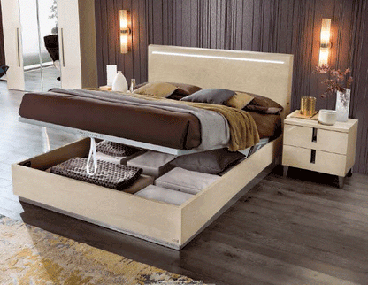 AMBRA 4PCS KING/QUEEN MODERN BEDROOM SET WITH LIGHTS