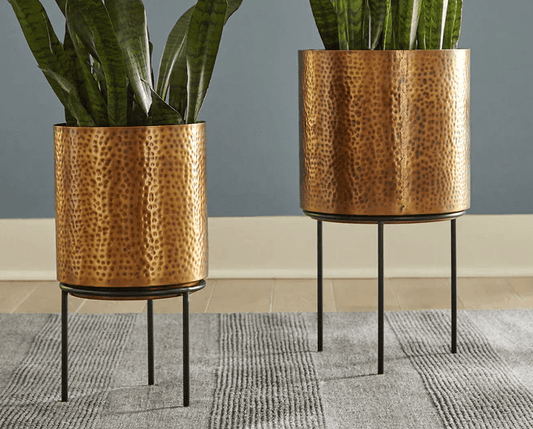 ASHLEY DONISHA ANTIQUE BRASS FINISH PLANTER