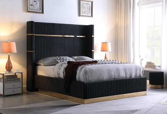 B786 ASPEN KING / QUEEN PLATFORM BED - BLACK