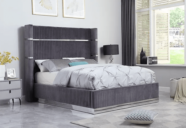 B786 ASPEN KING / QUEEN PLATFORM BED - GREY