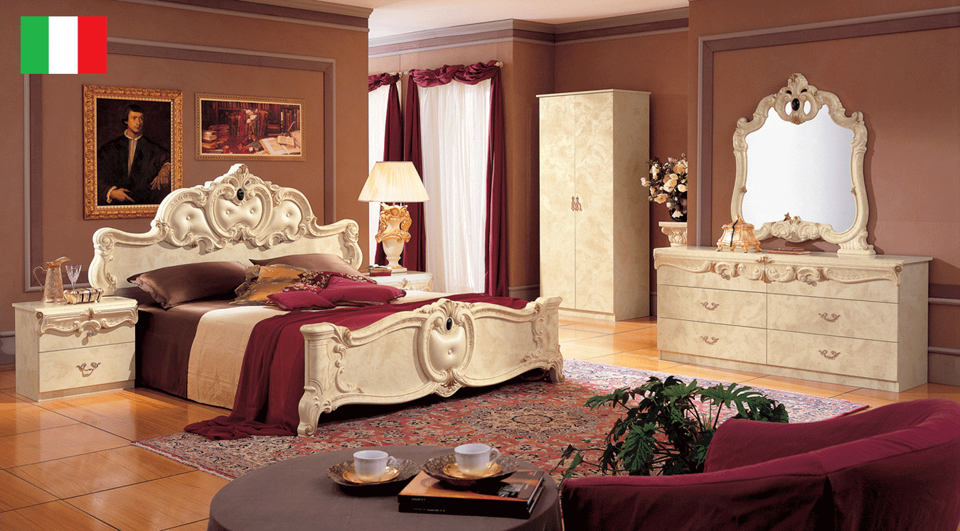 BAROCCO IVORY 4PCS KING/QUEEN CLASSIC BEDROOM SET