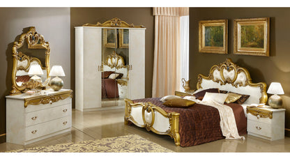 BAROCCO IVORY WITH GOLD 4PCS KING/QUEEN CLASSIC BEDROOM SET