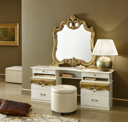 BAROCCO IVORY WITH GOLD 4PCS KING/QUEEN CLASSIC BEDROOM SET