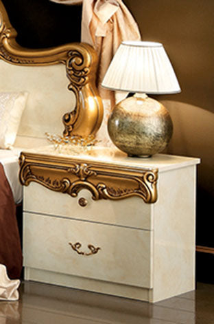 BAROCCO IVORY WITH GOLD 4PCS KING/QUEEN CLASSIC BEDROOM SET