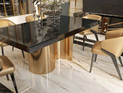ORO TABLE + 6 CHAIRS DINING SET - BLACK