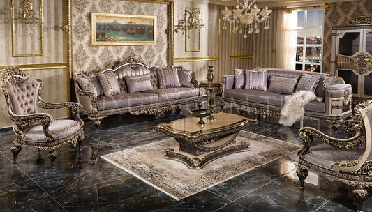 KAMELYA CREAM 4 PIECES LIVING ROOM FURNITURE SET