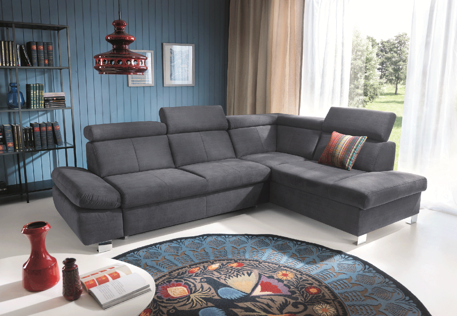 HAPPY SECTIONAL W/BED & STORAGE - GREY