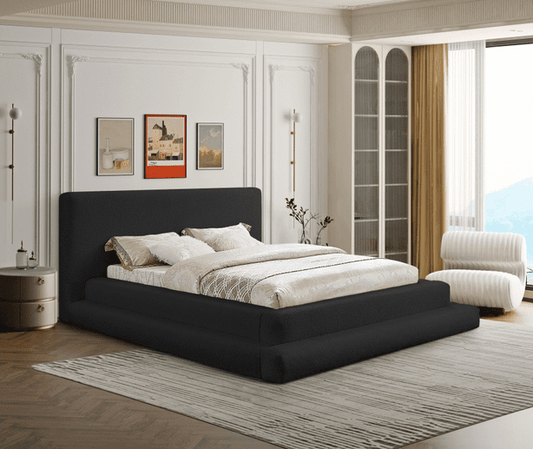 DANE TEDDY FABRIC KING/QUEEN/FULL/TWIN SIZE BED - BLACK