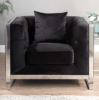 EVADNE SOFA & LOVESEAT & CHAIR LIVING ROOM SET - BLACK