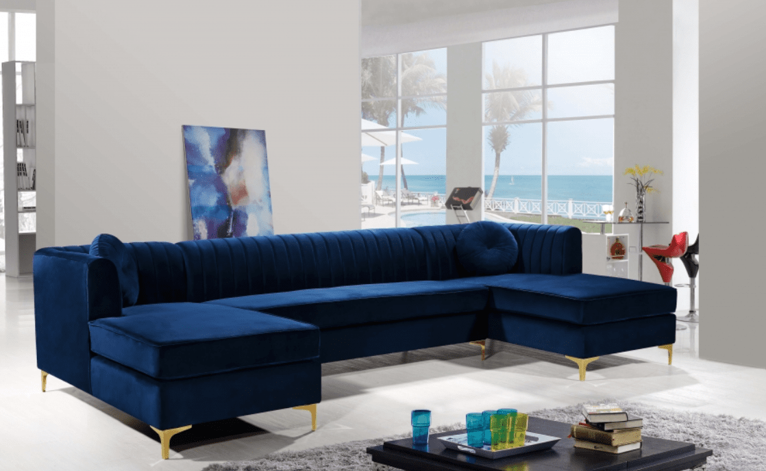 Graham Velvet 3pc. Sectional