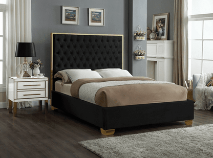 LANA VELVET KING/QUEEN/FULL/TWIN SIZE PLATFORM BED - WHITE