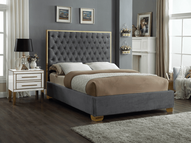 LANA VELVET KING/QUEEN/FULL/TWIN SIZE PLATFORM BED - GREEN