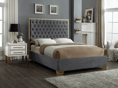 LANA VELVET KING/QUEEN/FULL/TWIN SIZE PLATFORM BED - GREEN