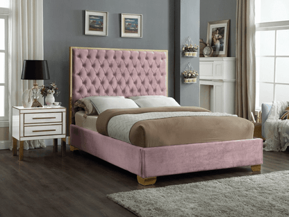 LANA VELVET KING/QUEEN/FULL/TWIN SIZE PLATFORM BED - GREEN