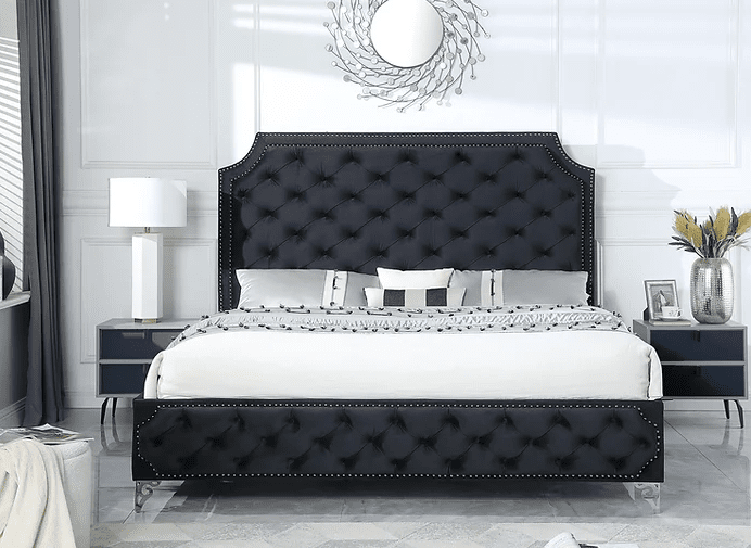 B830 LEILAH KING / QUEEN PLATFORM BED - BLACK