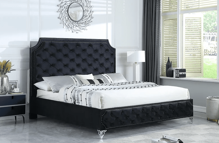 B830 LEILAH KING / QUEEN PLATFORM BED - BLACK