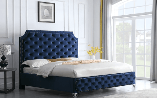 B830 LEILAH KING / QUEEN PLATFORM BED - BLUE