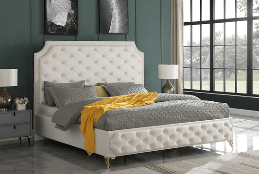 B830 LEILAH KING / QUEEN PLATFORM BED - CREAM